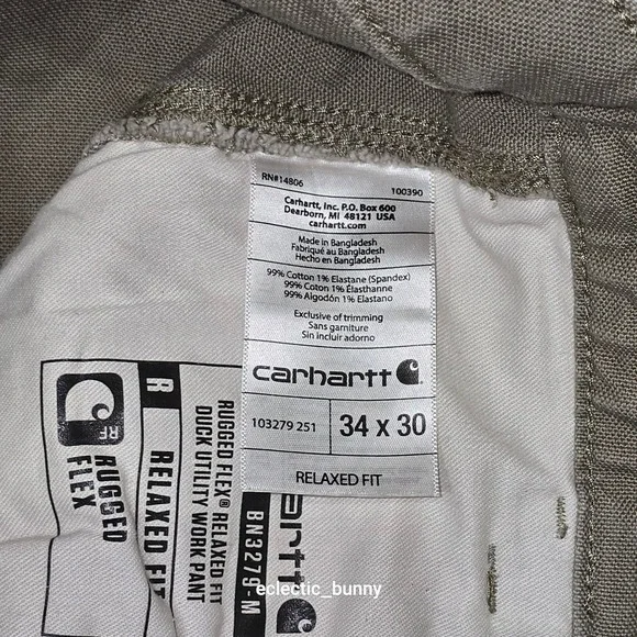 Carhartt Rugged Flex Relaxed Fit Duck Utility Work Pants Gravel 34x30 103279 251 - Picture 2 of 11
